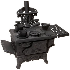 Black Mini Wood Cook Stove Set - 12 Inches Long With Accessories