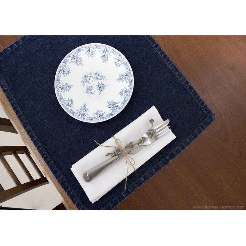 Lemos Home Placemats Set of 4 Denim Cotton 46 x