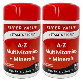 Vitamin Store Vitamin Store A-Z Multivitamins & Minerals Food Supplement, 150 Tablets per Tub, Pack of 2 Tubs, 10 Months Supply