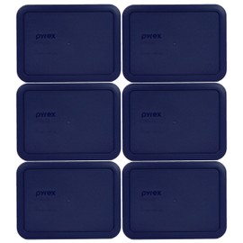 Pyrex Bundle - 6 Items: 7210-PC 3-Cup Blue Plastic Food Storage Lids