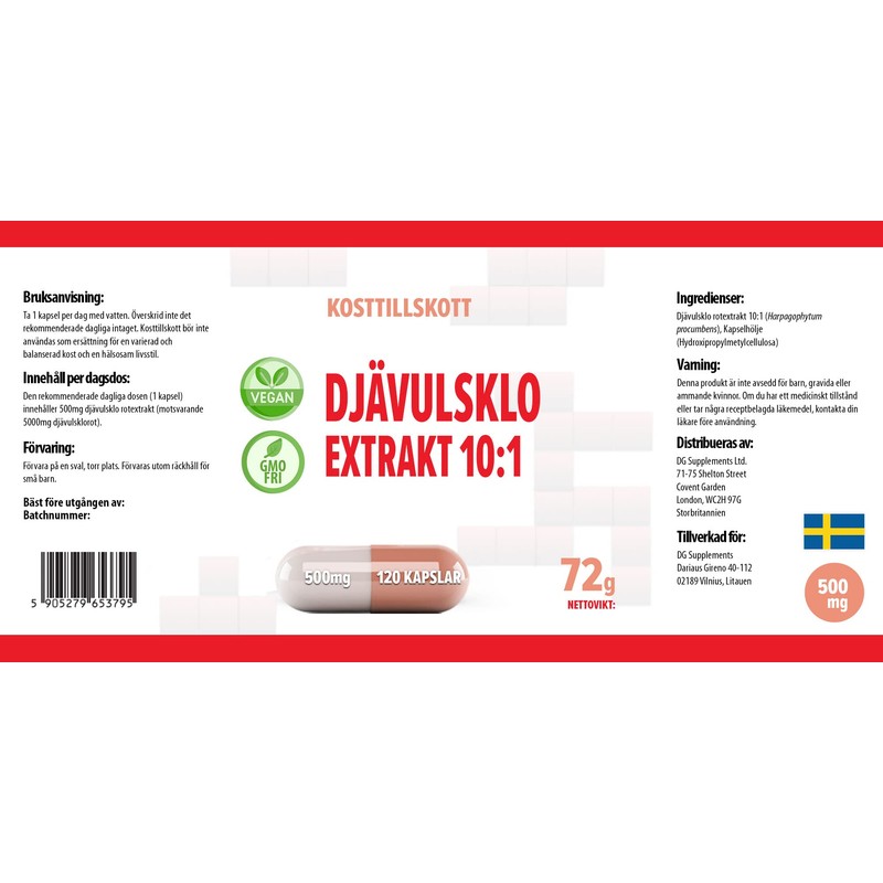Devils Claw 10:1 Extract (5000mg Equivalent) 120 Vegan Capsules, 3rd