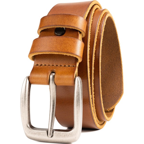 WOLFANT Leather Belt for Men,100% Italian Full Grain Real Solid