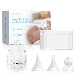 Jordcaslee Nasal Aspirator Replacement Parts Compatible with GROWNSY/ X-Bosak / HEYVALUE Nose Sucker for Baby & Toddlers, Suction Chamber and 3pcs Silicone Tips Replacement Kit