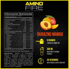Forzagen Eaa Amino Fire 360g | Con L-glutamina + Energía Sabor Durazno/Mango
