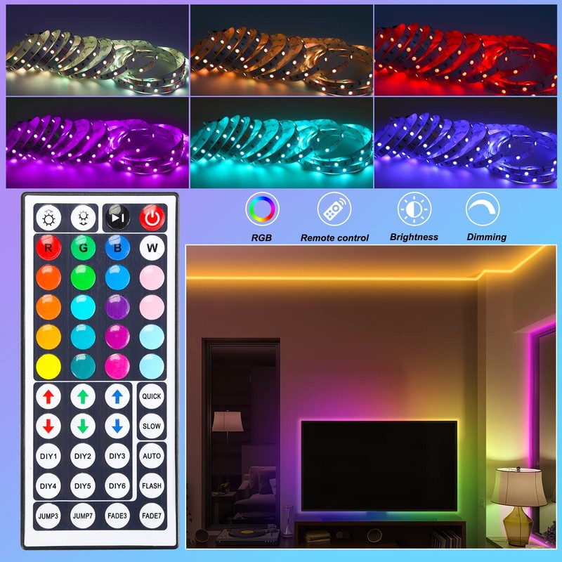 Jopassy LED Strip 1 m, RGB SMD5050 LED Strip with