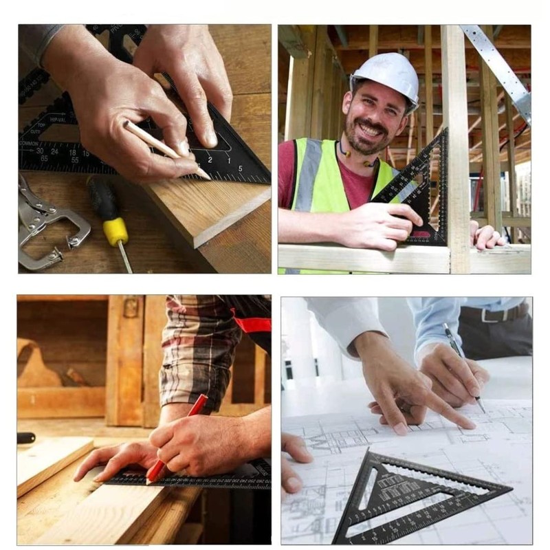 GEEKBOX Triangle Ruler 12 inch Engineer Square Roofing Square High