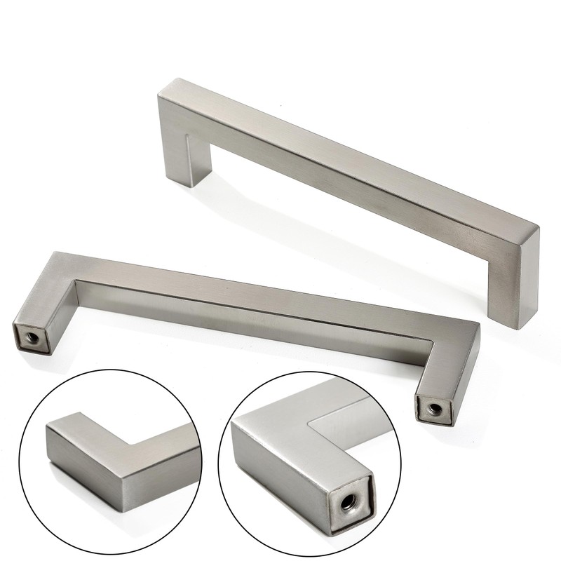 Redunest Cabinet Pulls Brushed Nickel Cabinet Handles Square Drawer Pulls,