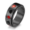 ANIEJUFI Stainless Steel Ace of Spades Poker Fidget Spinner Ring
