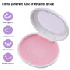 AdorableWhimsy Cute Retainer Case with Silicone Pad, Portable Slim Aligner