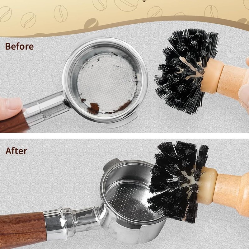 AIMALL Espresso Machine Cleaning Brush, 360° Omni-Directional Portafilter Brush, Ergonomic