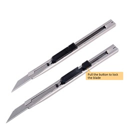 Gomake Wrapping Paper Cutter Utility knife 9mm Stainless Steel Handled Lockable Box Cutter with 30 Degree Snap Off Blades for Vinyl Film Cutting ,Craft Knife,Window Tint Gift Wrap Cutter