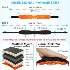 LONPAI Anti-theft Bag Strap 2-Tone High Visibility Shoulder Strap with Thick Pad and Hidden Pockets, Comfortable and Travel Safer, Orange