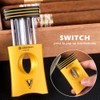 KEENSUN 3-in-1 Zinc Alloy V-Cut Cigar Cutter (Deep Yellow) with