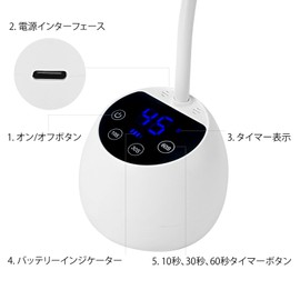 Tanosimi 硬化ライト ネイルライト コードレスジェルネイル USB充電式 360°調整可能 36ｗ 4段階タイマー 自動感知センサー UV LED ネイルライト 高速硬化 レジン用ライト セルフ用 プロ用 手足両用 自宅用 旅行用
