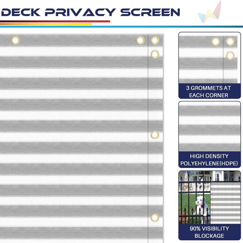 Windscreen4less 3'x29' Deck Balcony Privacy Screen Fence Apartment Balcony Mesh