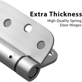 Haidms 3 Pack Self Closing Door Hinges 4 Inch Brushed Nickel Spring Hinge with 5/8'' Radius Corner Adjustable Tension Spring Loaded Hinges for Heavy Duty Exterior Door