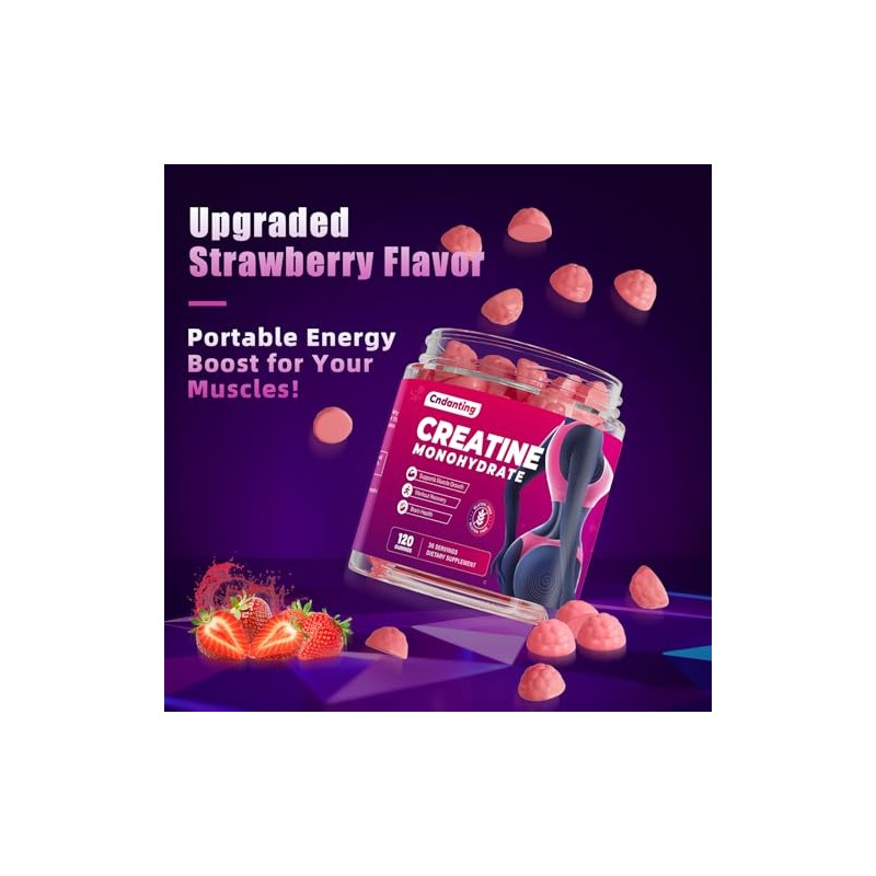 Creatine Gummies, 5000mg Creatine Monohydrate Gummies for Women, 120 Count