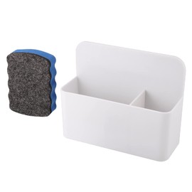 Zocipro Magnetic Pen Holder, Whiteboard Accessories, Pen Holder, Magnetic 2 Compartments with Whiteboard Sponge, Whiteboard Marker Holder for Whiteboard, Fridge, Fridge, Locker, Office