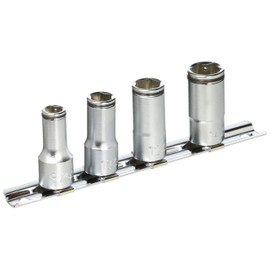 Yamashita Industrial Laboratory, Koken Socket Set, 3/8 (0.4 inches (9.5 mm)), SQ, Nut Grip Semi Loop Socket Rail Set, RS3350 x 4