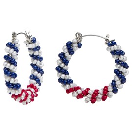 Madison Tyler Americana Collection Jewelry | Red White Blue Star Stud Dangle Earring | 4th of July Earrings | Americana Flag Earrings | Independence Day Earring for Women | MAGA Patriotic Earrings,