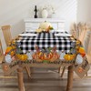 CUSUGBASO Thanksgiving Tablecloth 60x84 Inch Rectangle - Black Plaid Pumpkins