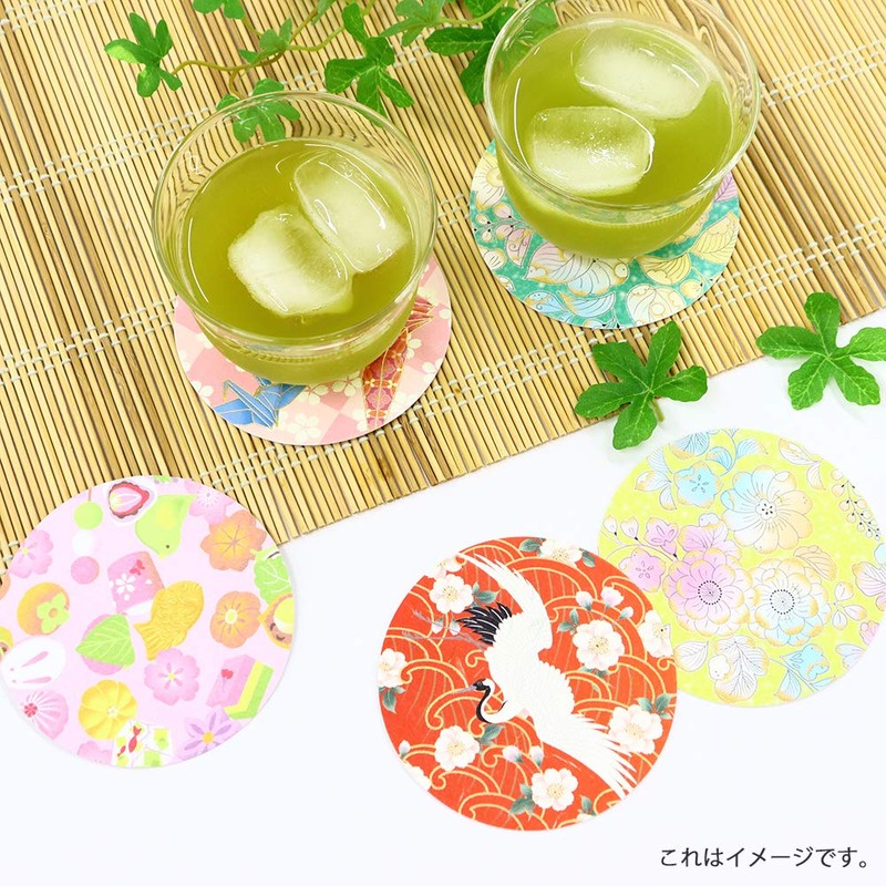 Kamiiso Sansho Coasters Made in Japan, Kimono Beauty 3-piece Set