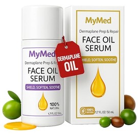 MyMed Aceite de dermaplane con jojoba y vitamina E para una piel suave y radiante, aceite de dermaplaning de 1.70 onzas líquidas, totalmente natural, 