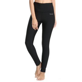 Ubestyle UPF 50+ High Waist Women's Leggings Swimming Tights Sun Protective (L, Black)