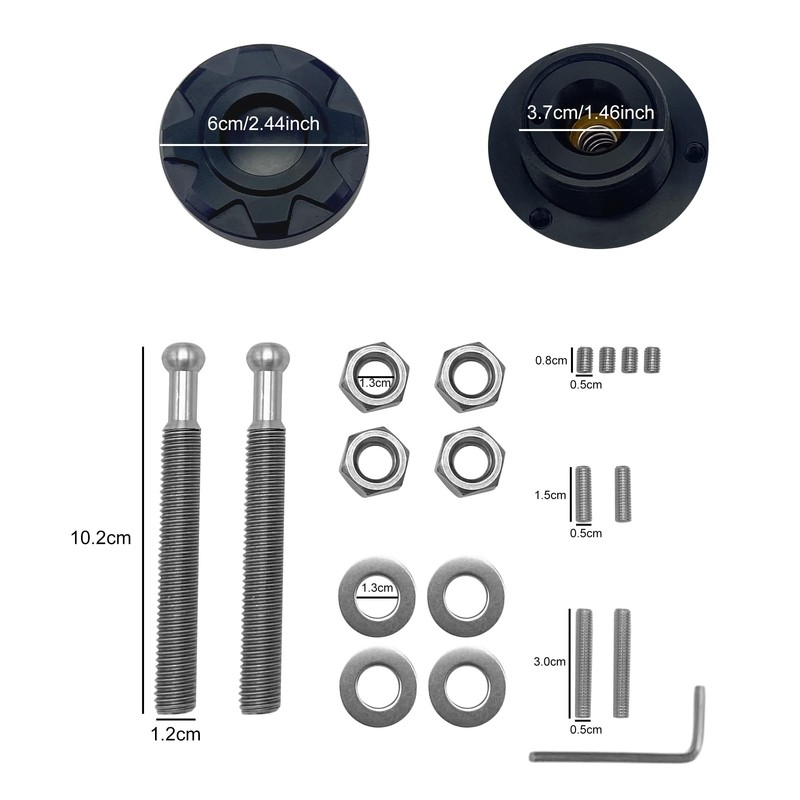 X-AVION 2PCS Pack Universal Quick Release Latch Hood Pin 2.44"/62mm