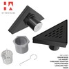 Hydroware Triangle Shower Drain - Stainless Steel Triangular Shower Floor