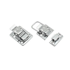 HAJXZH Vintage Toggle Hasp Latches Retro Style Buckle Lock Clasp Antique Hasps With Mounting Screws Used for Jewelry Box Ordinary Box Gift Box Wooden Case Cabinet Toolbox 2Pcs Square (Silver)