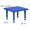 Flash Furniture Emmy 24'' Square Blue Plastic Height Adjustable Activity