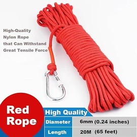 Fishing Magnet Set, 500 lb Rare Earth Neodymium Magnet, Powerful Magnet Fishing Heavy Duty Tool with 65 ft Recovery Rope, Durable Gloves for Recovery Tools and Searching for Treasures