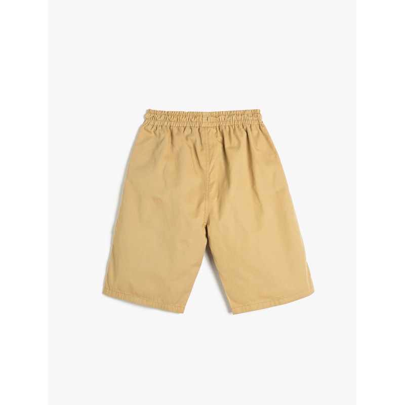 Koton Boys's Canvas Pockets Drawstring Cotton Shorts, Camel (100)