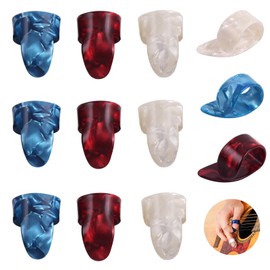 Guitar Finger Protector Fingertips 12 Pieces Guitar Picks Thumb Finger Picks Guitar Picks Celluloid Guitar Picks Guitar Picks Right Thumb Pick for Index Finger and Thumb