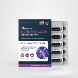 Biotin Max 12000 60 Capsules, 60 / 비오틴 맥스 12000 60캡슐, 60