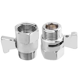 Bestgle 2 Pcs Shower Flow Control Valve Shower Head Shut-Off Valve Water Flow Control Valve G1/2 Brass Shower Head Pressure Reducer Water Volume Adjust Valves for Handheld Shower