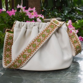 Wide Purse Strap Adjustable Replacement Crossbody Bag Strap Silver Hardware Shoulder Straps for Canvas Tote Handbags