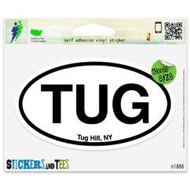 TUG Tug Hill New York Oval Vinyl Car Bumper Window Sticker 3" x 2"
