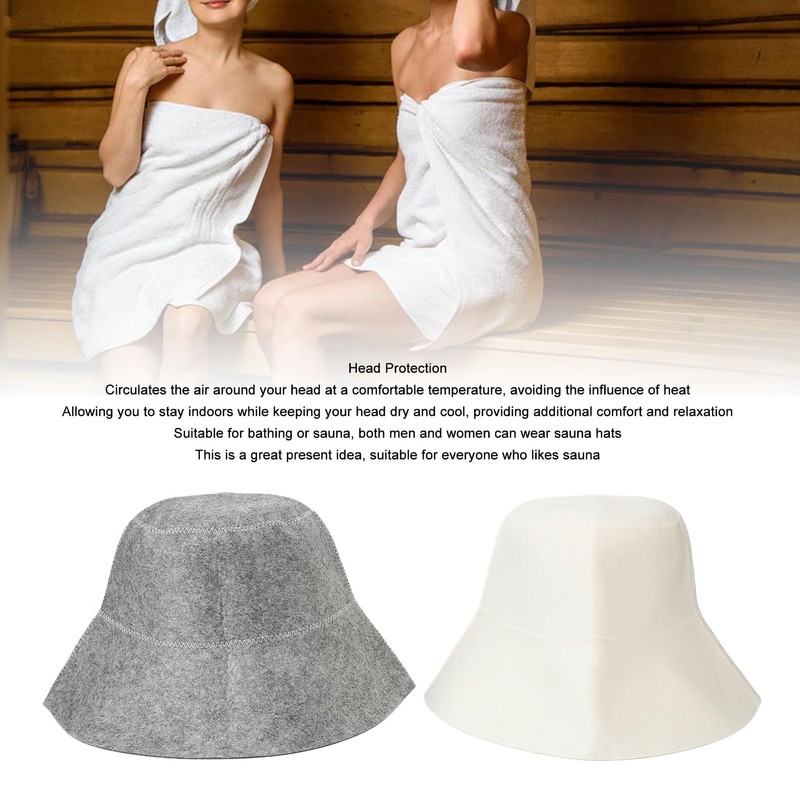 2 Pieces Sauna Hat Felt Bath Hat Vaporarium Hat Absorbent