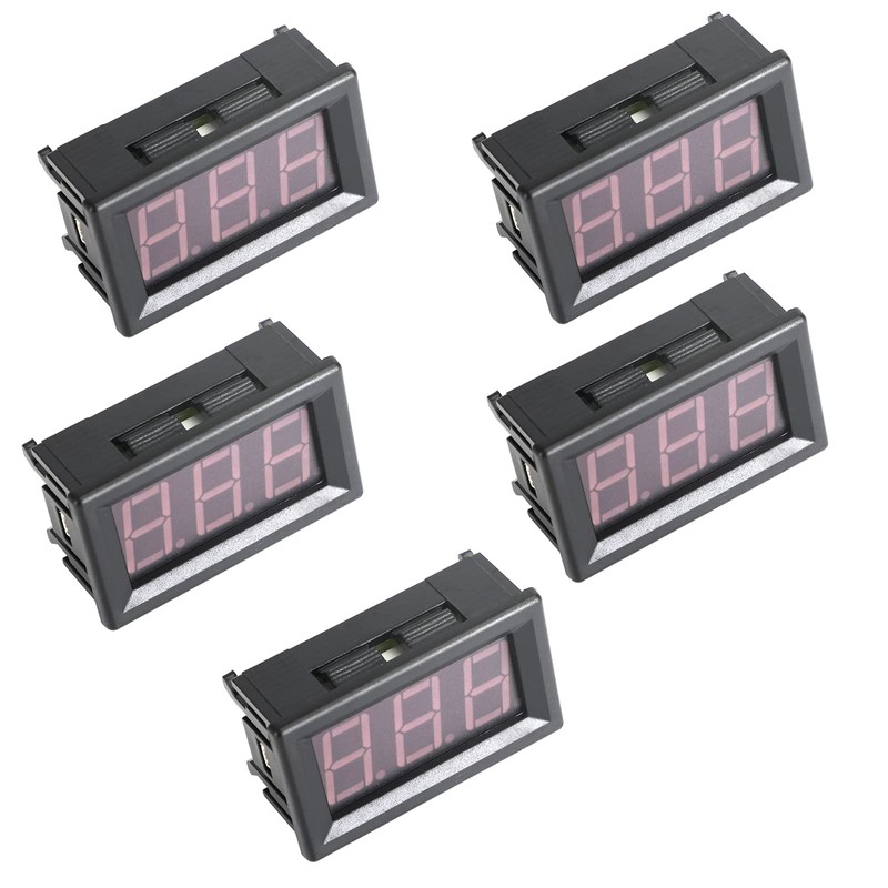 Artudatech 5pcs Dc5-120V 0.56" 2-Wire Digital Display Panel Voltmeter Bolt