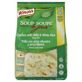Knorr Professional Soup du Jour Chicken with Wild and White Rice Soup Mix No added MSG, 0g Trans Fat per Serving, Just Add Water, 30.2 oz, Pack of 4