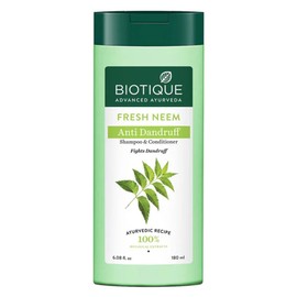 Biotique Bio Neem Margosa Champú y acondicionador anticaspa, 180 ml