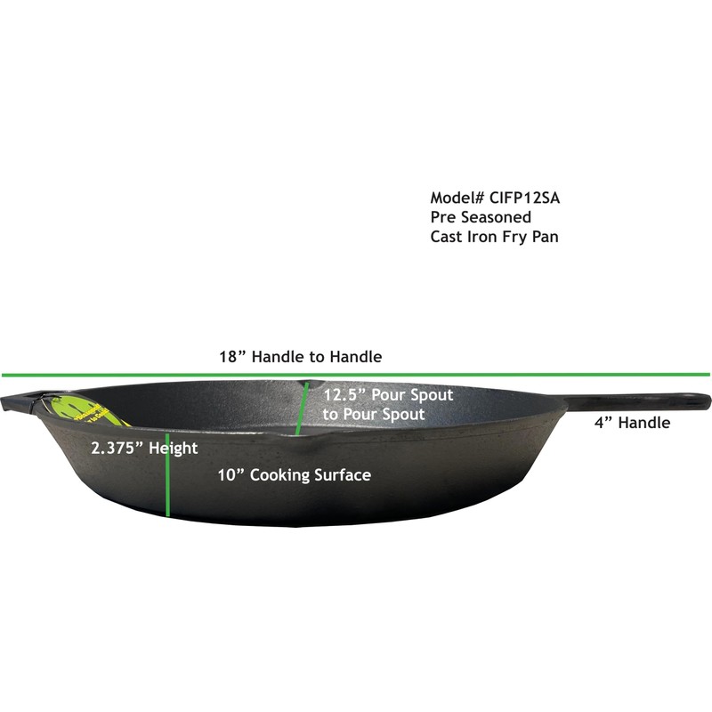 King Kooker 20-inch Oversized Seasoned Cast Iron Skillet Heavy Duty