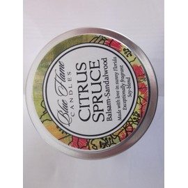 Citrus-Spruce Balsam-Sandalwood Blue Flame Candle (Soy-Blend Wax and Cotton Wick)