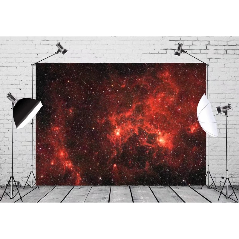 BELECO 7x5ft Fabric Red Galaxy Nebula Backdrop Universe Outer Space