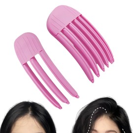 MJIYSGS Pack of 2 Volume Hair Clips for Fluffy Bangs, Volume Clip for Hairline, No Imprint Hair Root Lifting Clips for Men and Women (Pink, Pack of 2)