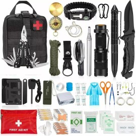 ASATechmed 150Pcs Outdoor Emergency Gear Survival Kit Camping Hiking Tactical Backpack US