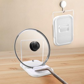 ELUBLU Set of 2 pot lid holders, pot lid holder, spoon rest stand, pot lid holder and cooking spoon rest in one, for pot lids and cooking spoons, kitchen utensil holder