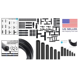 Multipurpose Vacuum Line Kit,6Pcs 5Ft Vacuum Hose Automotive+64P